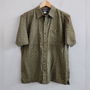 Patagonia Organic Cotton Hemp Button Shirt Outdoor Short Sleeve Men's Medium